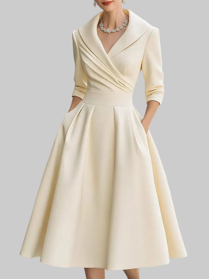 Tereza | Elegantní midi šaty s dlouhým rukávem