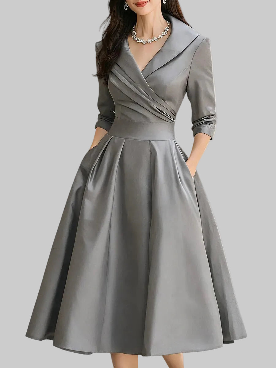Tereza | Elegantní midi šaty s dlouhým rukávem