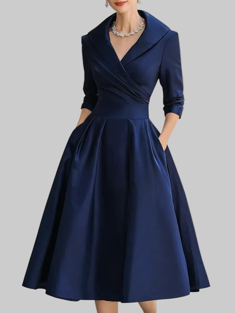 Tereza | Elegantní midi šaty s dlouhým rukávem