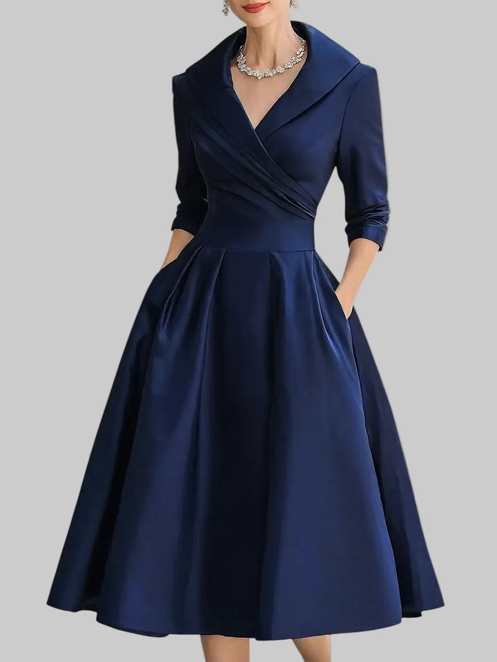 Tereza | Elegantní midi šaty s dlouhým rukávem