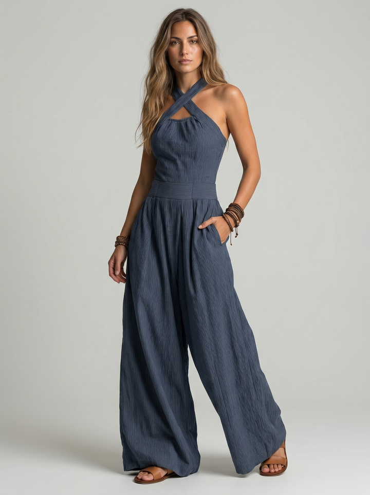 Bianca | Elegantní overal se zavinovacím výstřihem