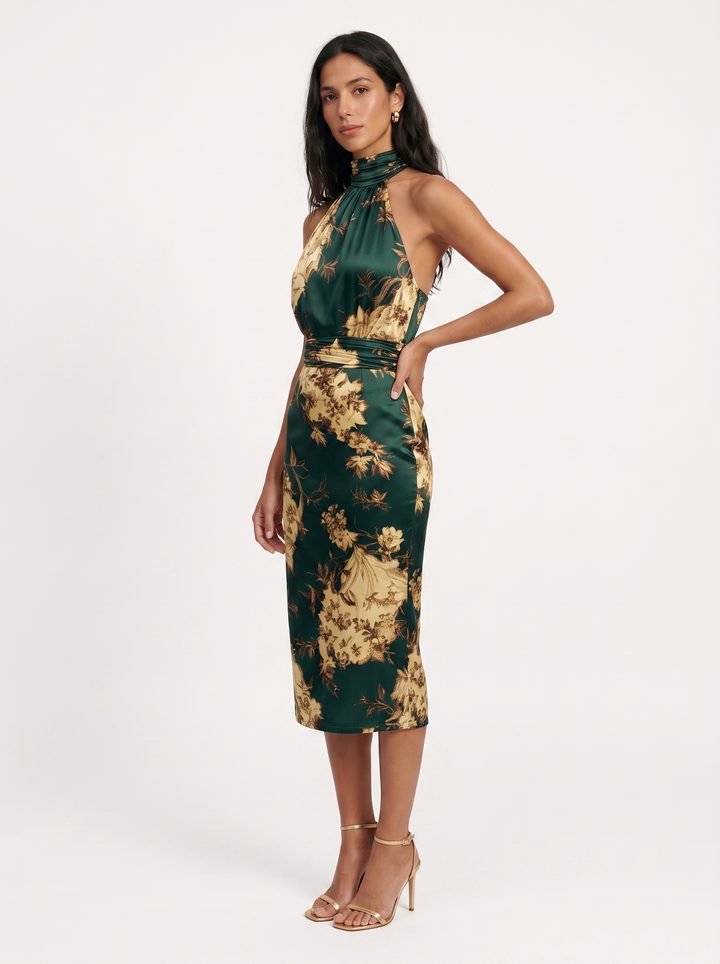 Marieta | Elegantní šaty s halter výstřihem