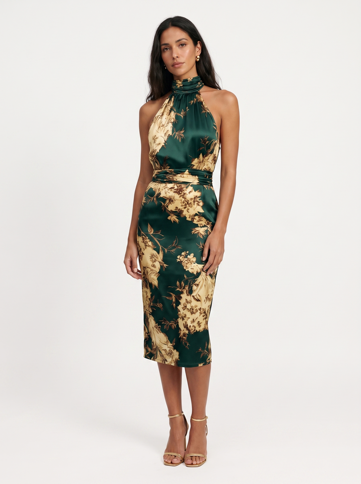 Marieta | Elegantní šaty s halter výstřihem