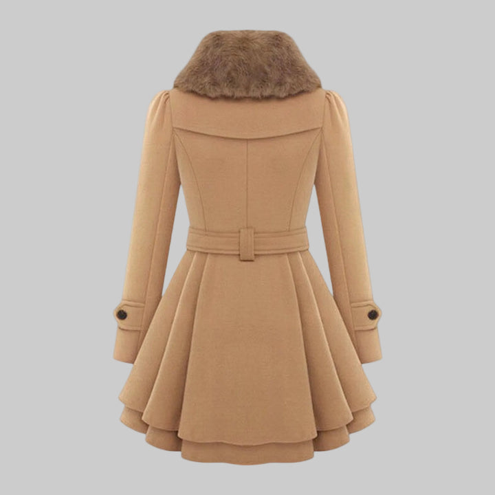 Emma - Elegantní kabát s límcem z umělé kožešiny