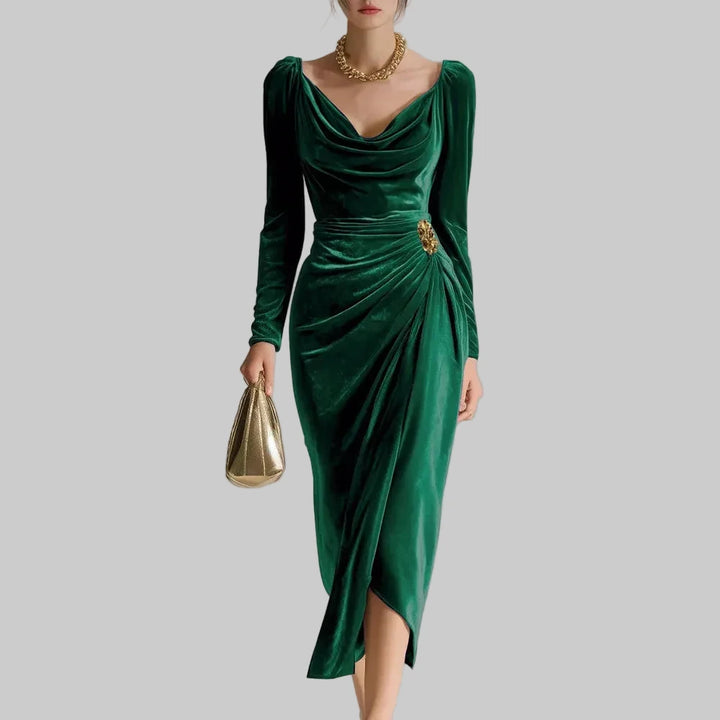 Sylvana | Elegantní sametové midi šaty
