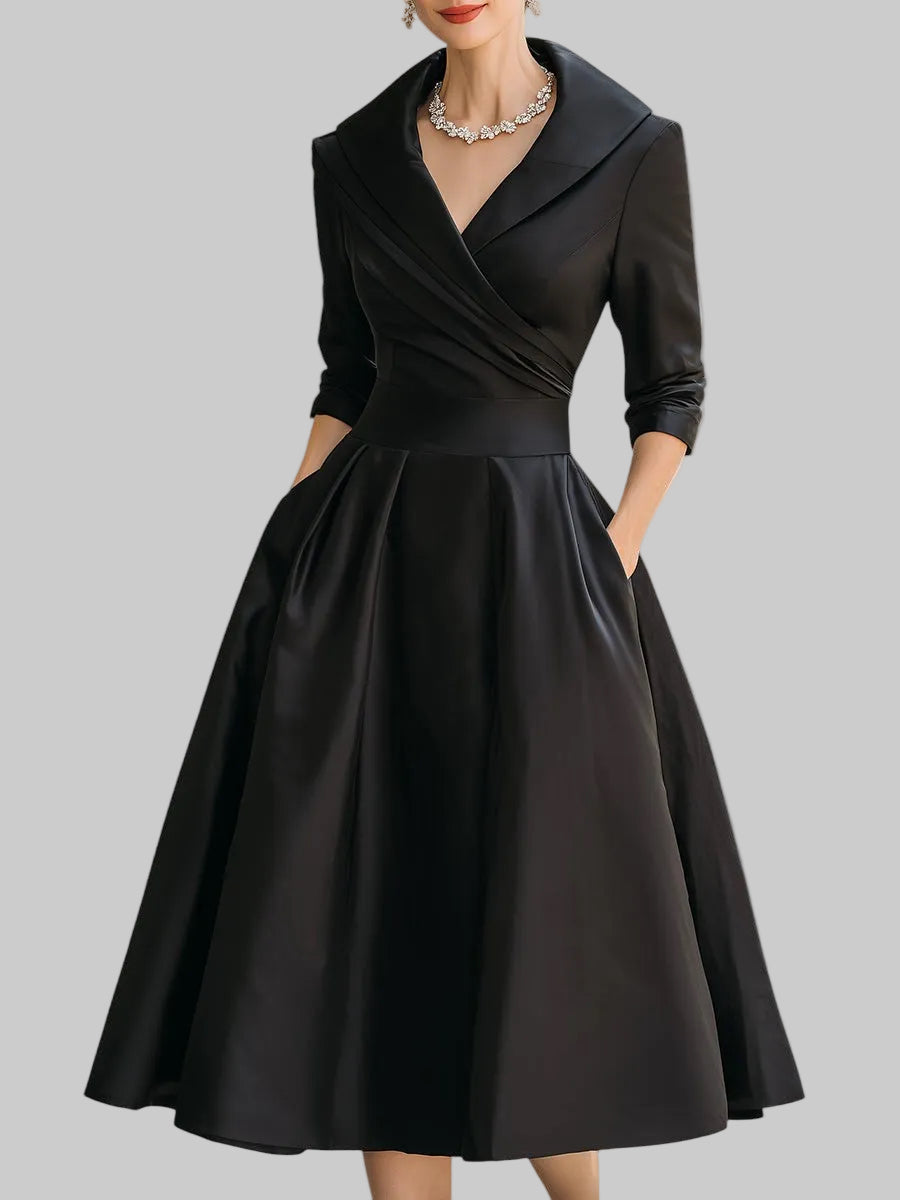 Tereza | Elegantní midi šaty s dlouhým rukávem