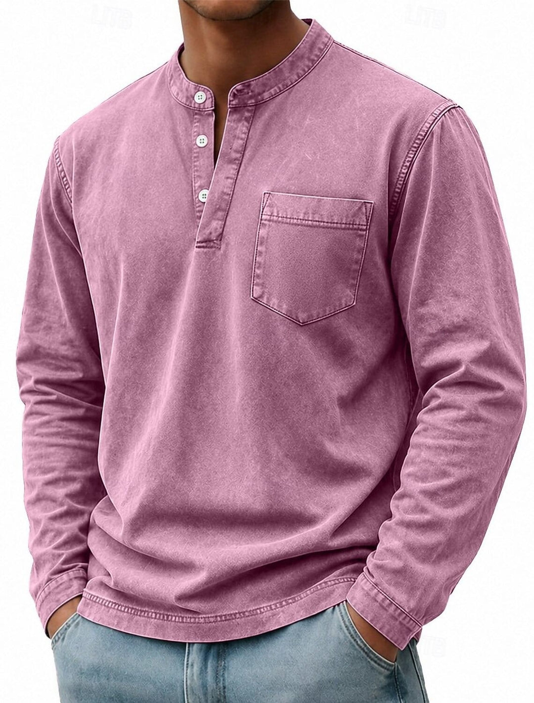 Václav | Tričko Henley s dlouhým rukávem Saltwater