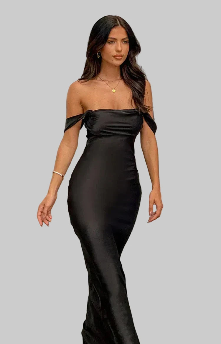 Rosalia | Saténové Off-Shoulder Šaty