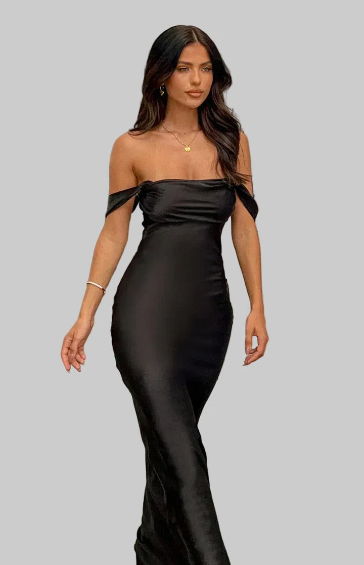 Rosalia | Saténové Off-Shoulder Šaty
